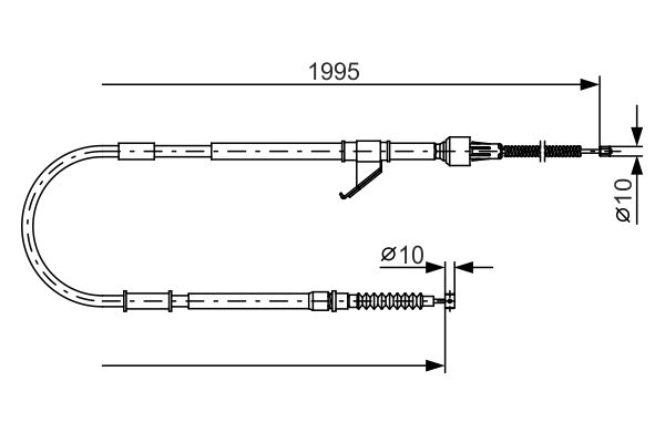 BOSCH 1987482069 Kézifék bowden, kézifék kötél