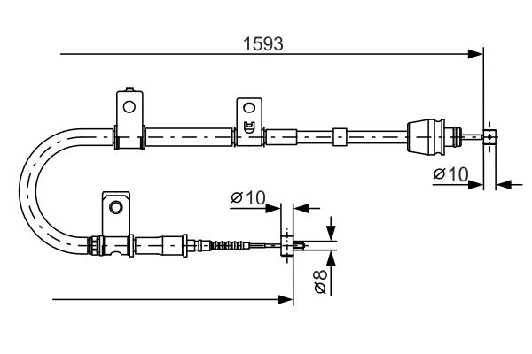 BOSCH 1987482166 Kézifék bowden, kézifék kötél