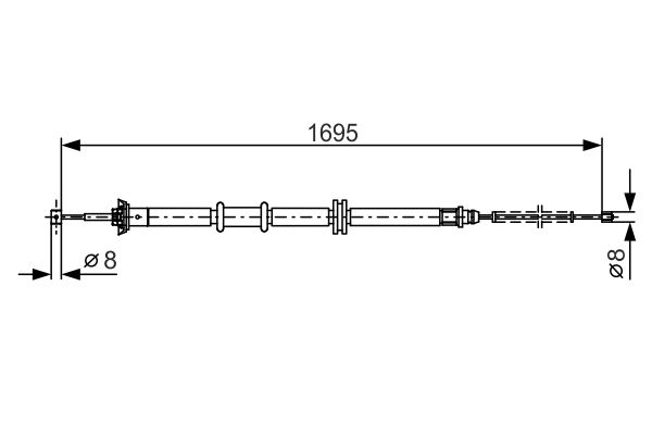 BOSCH 1987482205 Kézifék bowden, kézifék kötél