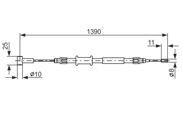 BOSCH 1001518971 1987482213 - huzal, rögzítőfék