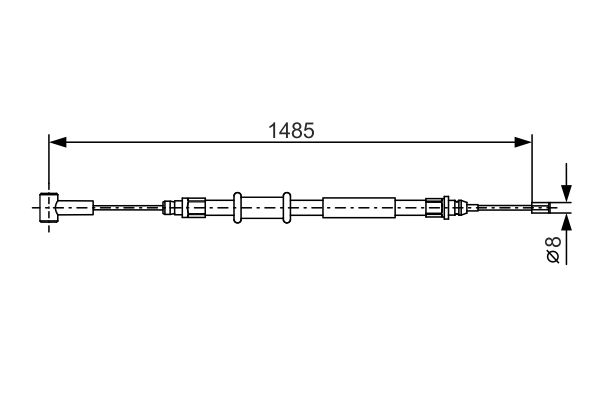 BOSCH BOS1987482214 huzal, rögzítőfék