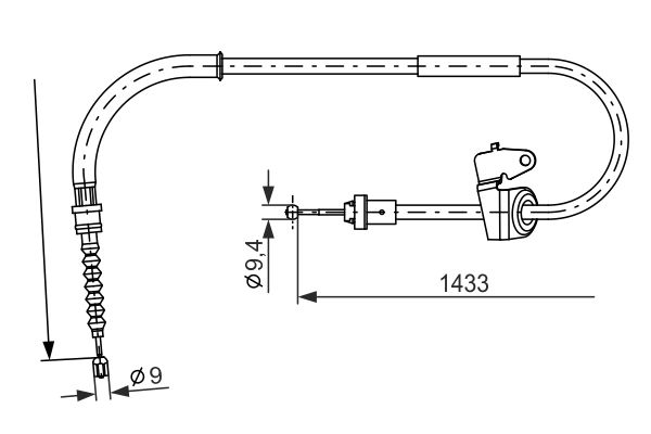 BOSCH 1987482231 Kézifék bowden, kézifék kötél