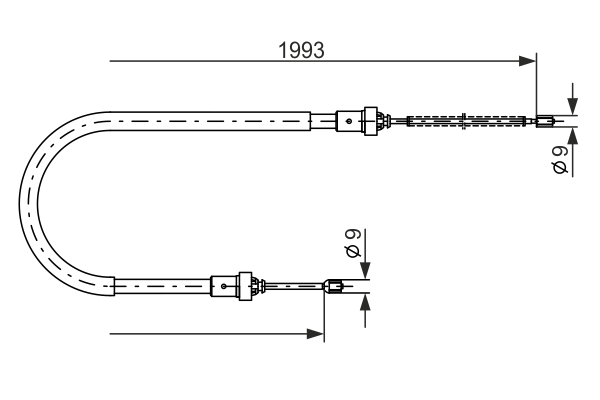 BOSCH 1987482233 Kézifék bowden, kézifék kötél