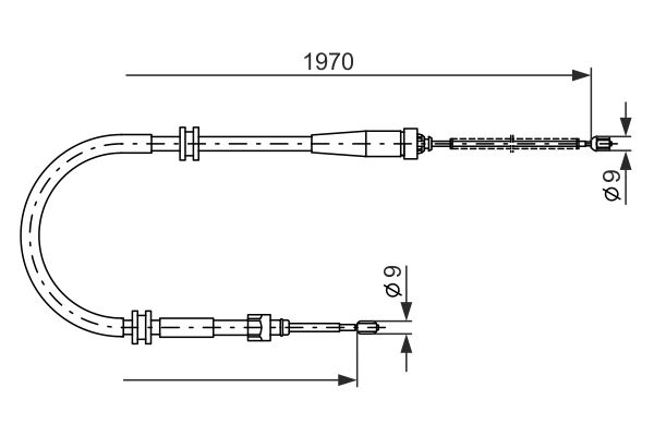 BOSCH 1987482253 Kézifék bowden, kézifék kötél