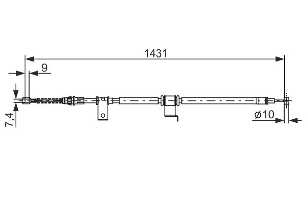 BOSCH 1987482293 Kézifék bowden, kézifék kötél