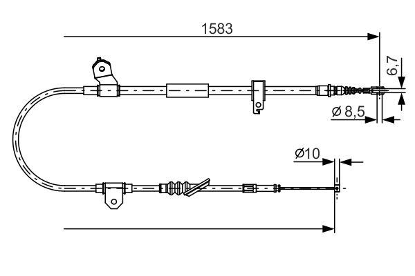 BOSCH 1987482296 Kézifék bowden, kézifék kötél