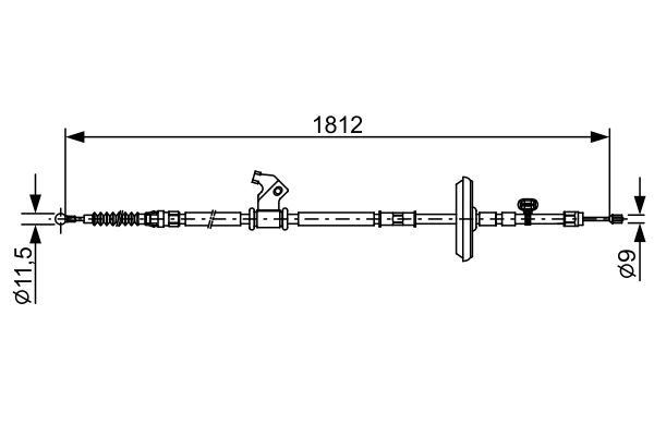 BOSCH 1987482503 Kézifék bowden, kézifék kötél