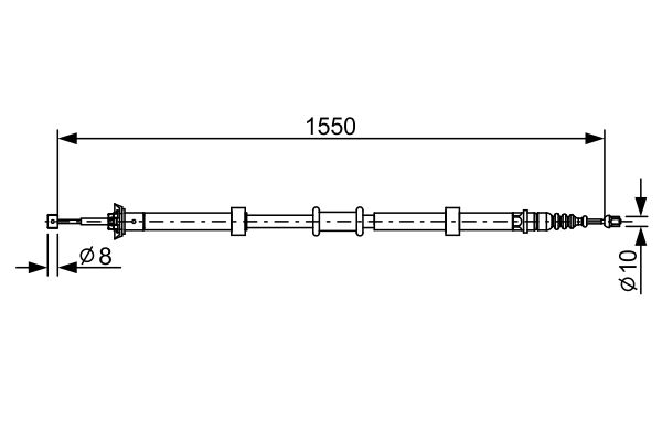 BOSCH 1987482527 Kézifék bowden, kézifék kötél