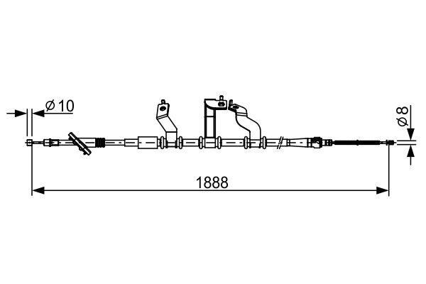 BOSCH 1987482532 Kézifék bowden, kézifék kötél