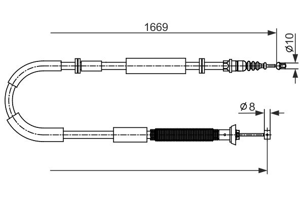 BOSCH 1987482588 Kézifék bowden, kézifék kötél