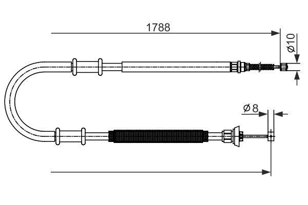 BOSCH 1987482590 Kézifék bowden, kézifék kötél