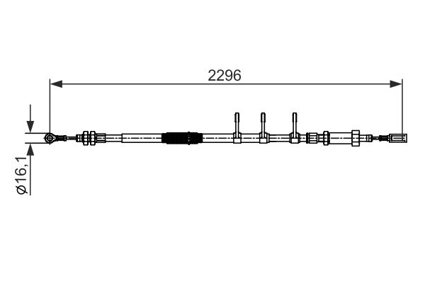 BOSCH 1987482595 Kézifék bowden, kézifék kötél