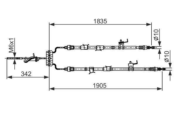 BOSCH 1987482851 Kézifék bowden, kézifék kötél