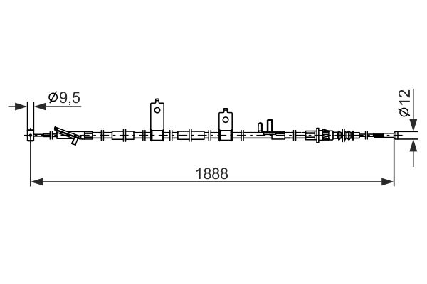 BOSCH 1987482855 Kézifék bowden, kézifék kötél