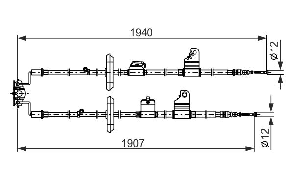 BOSCH BOS1987482858 huzal, rögzítőfék