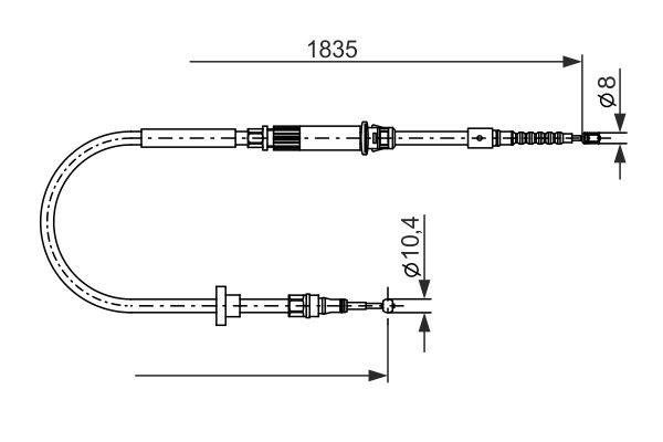 BOSCH BOS1987482873 huzal, rögzítőfék