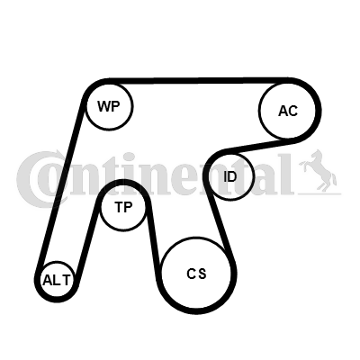 CONTITECH 503956 6PK1642K3 SET KAN R.MB 6PK1642K3 C-220/250D BLUETEC W205 14-> KIT 6K1642