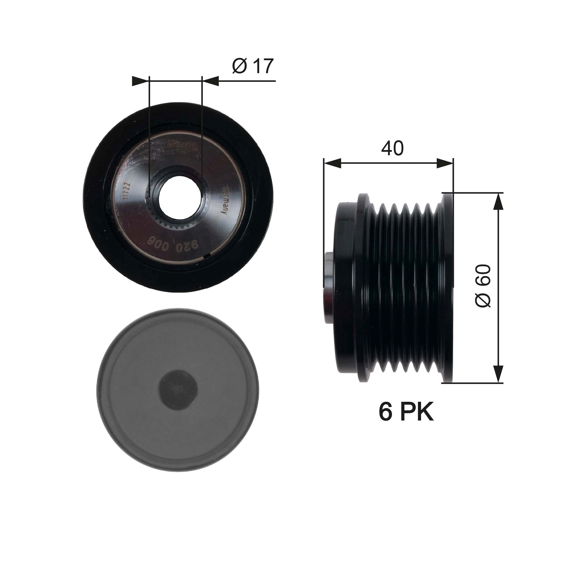 GATES OAP7154/GAT OAP7154 OVERRUNNING ALT.PULLEY