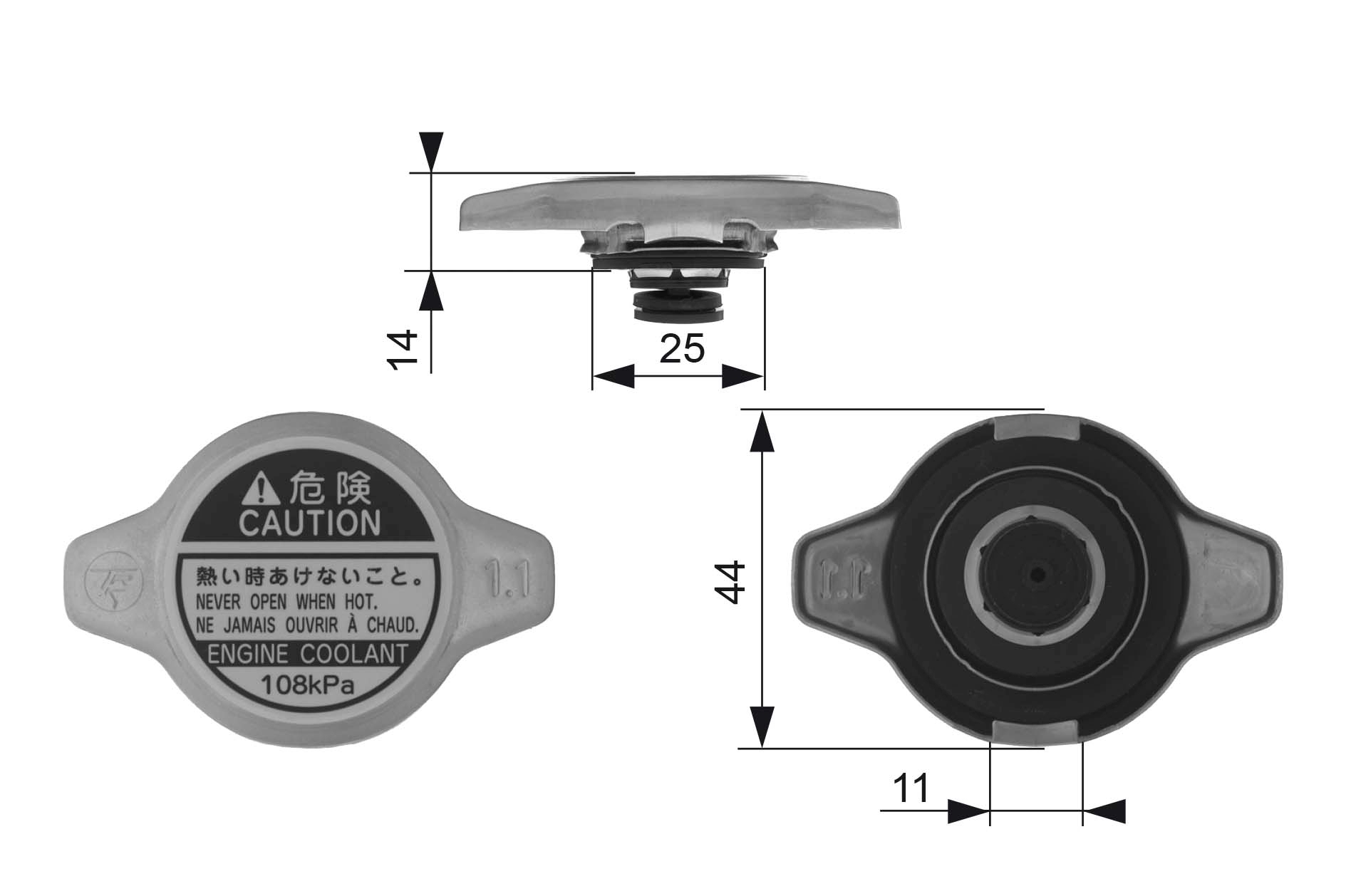 GATES RC134/GAT RC134 RADIATOR CAP