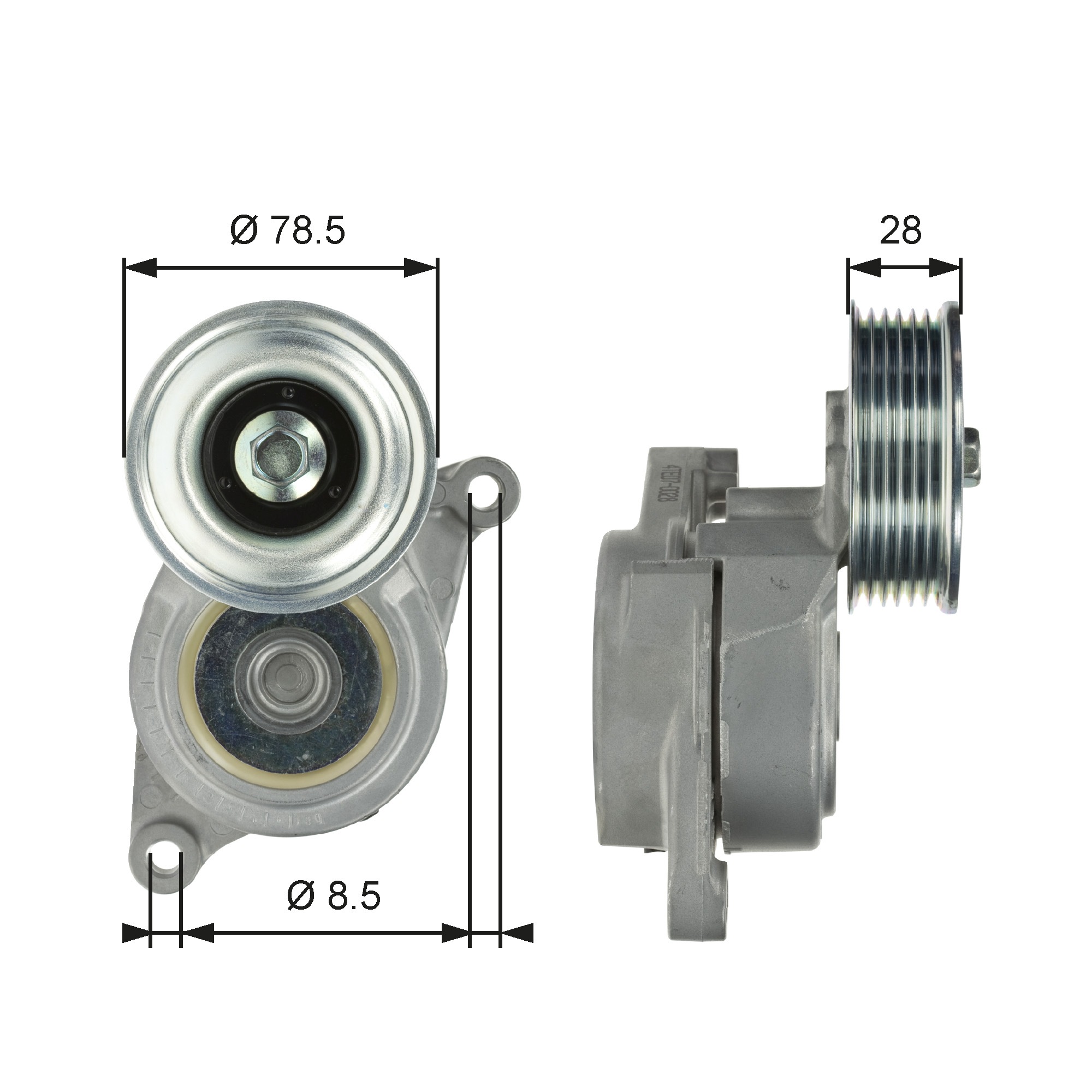 GATES GAT T39103 Feszítőgörgő, feszítőkar, feszítőelem hosszbordásszíjhoz