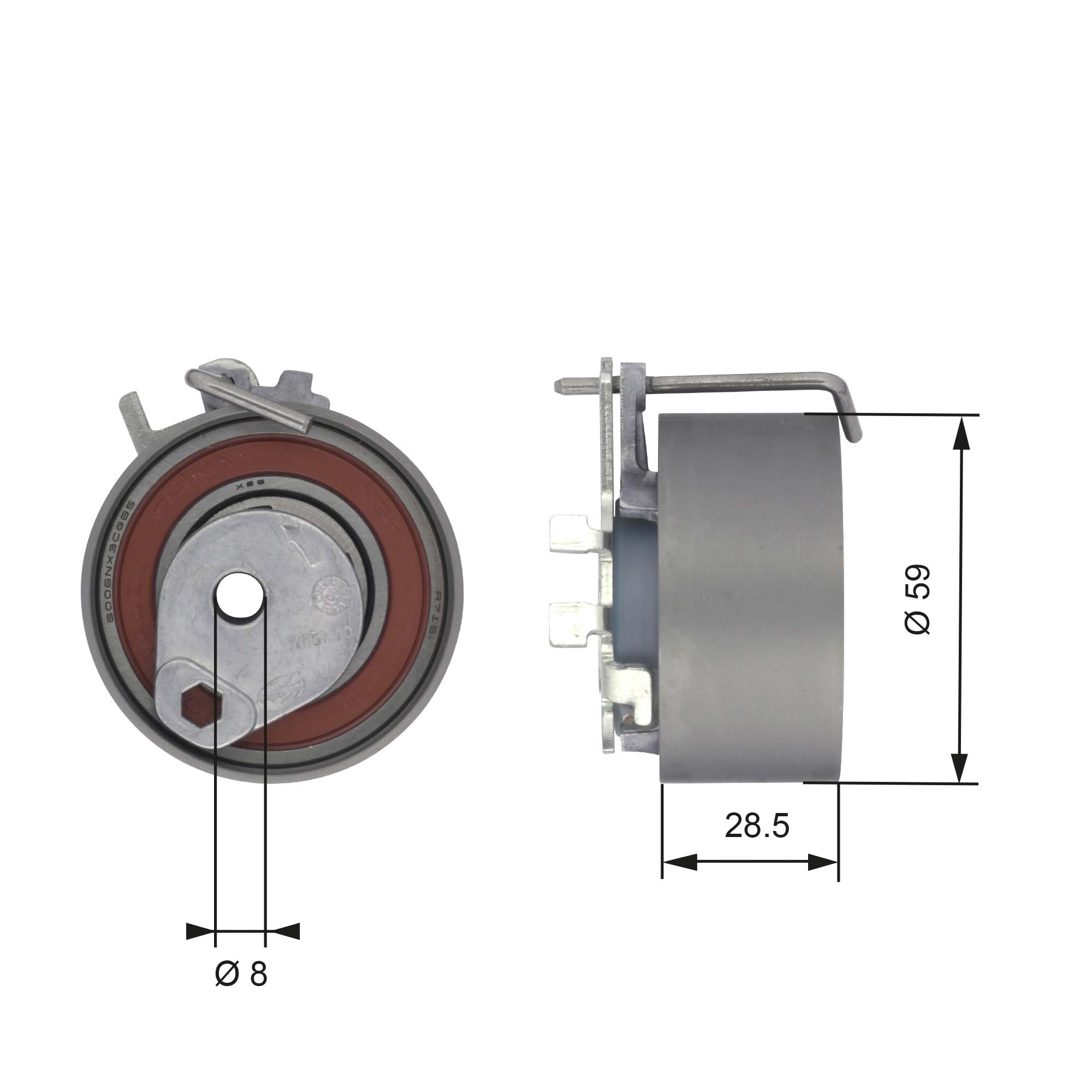 GATES GAT T43126 Feszítőgőrgő fogasszíj-vezérműszíjhoz