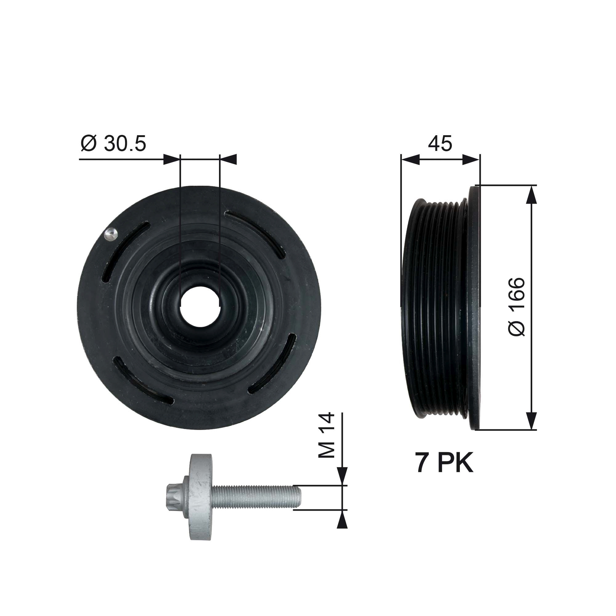 GATES TVD1054A/GAT TVD1054A DA TORS VIBR. DAMPER