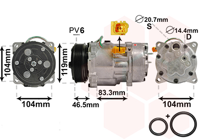 TQ 384747 KOMPRESOR KLIME CITROEN TQ-0900K201 C5,C8,406,807 DIESEL 01-