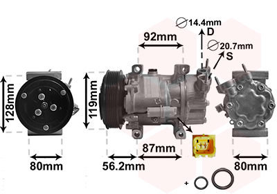 TQ 384780 KOMPRESOR KLIME CITROEN TQ-0900K214 C2,C3 03-