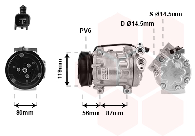 TQ 384750 KOMPRESOR KLIME FORD TQ-1800K393 FOCUS,C-MAX,S40 1.6TDCI 03-