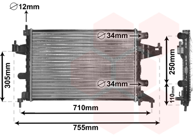 VAN WEZEL VNW37002303 hűtő, motorhűtés