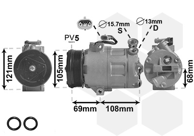 VAN WEZEL VNW3700K138 kompresszor, klíma