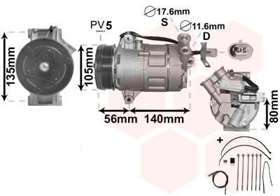 VAN WEZEL VNW3700K428 kompresszor, klíma