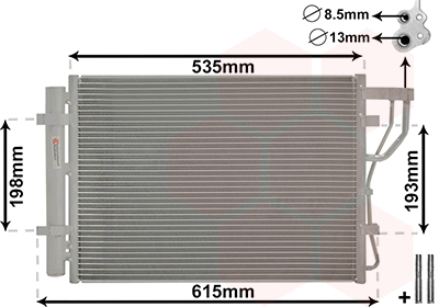 UTÁNGYÁRTOTT V83005206 Légkondihűtő (1.4i,1.6i) 500x355