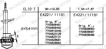 MONROE MONE4221 Monroe lengéscsillapító RENAULT CLIO(D)-7.97