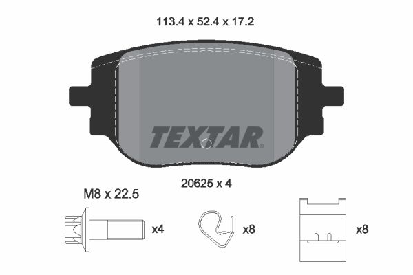 TEXTAR 2062501 fékbetétkészlet, tárcsafék