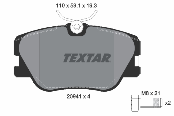 TEXTAR 201 638 2094102 - Fékbetét készlet, tárcsafék