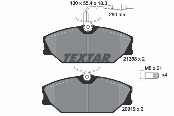TEXTAR TEX2138802 Fékbetét