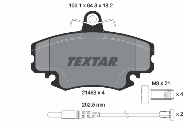 TEXTAR 201 640 2146304 - Fékbetét készlet, tárcsafék