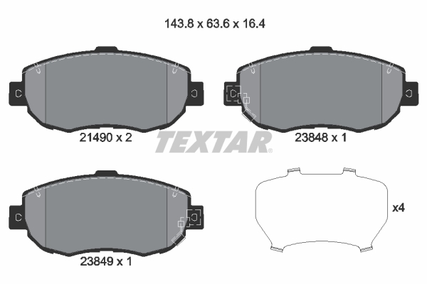 TEXTAR 2149001 Fékbetét készlet, tárcsafék