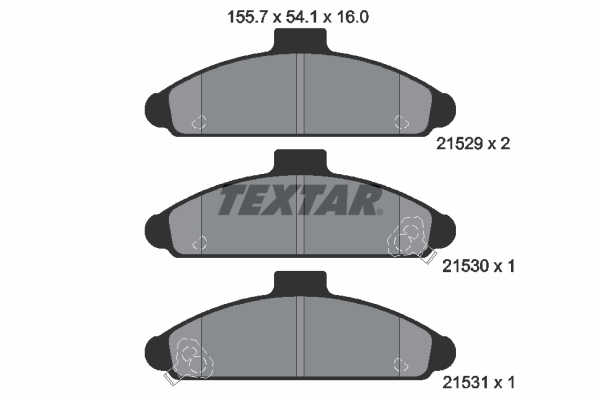 TEXTAR 205 302 2152901 - Fékbetét készlet, tárcsafék