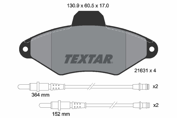 TEXTAR 201 830 2163102 - Fékbetét készlet, tárcsafék
