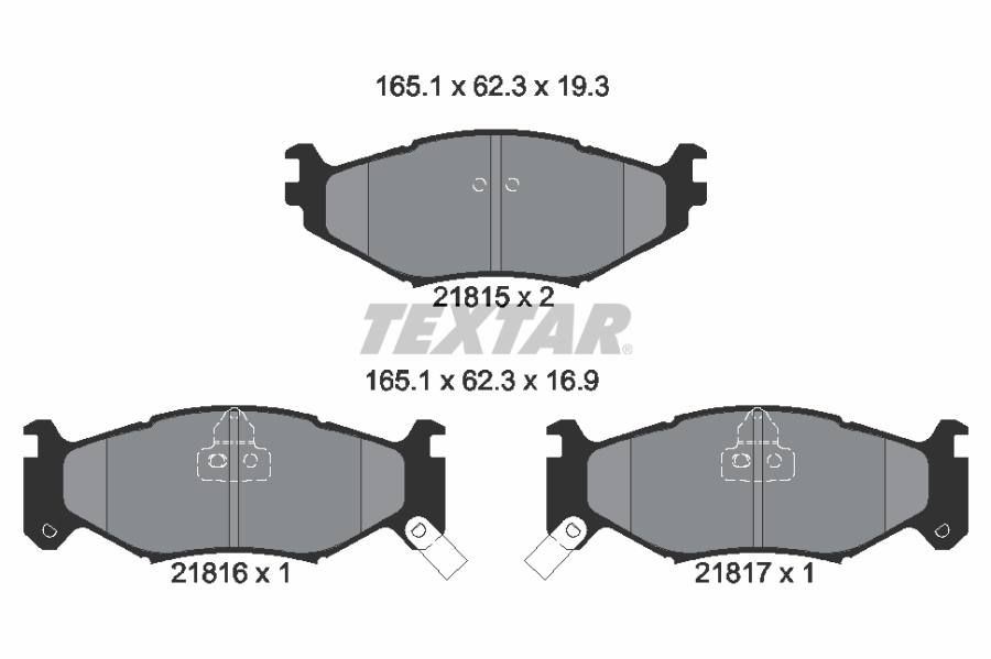 TEXTAR 225 925 2181501 - Fékbetét készlet, tárcsafék