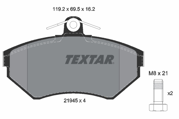 TEXTAR 205 624 2194502 - Fékbetét készlet, tárcsafék