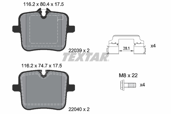 TEXTAR 259 883 Alkatrész 2203901