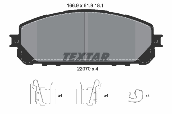 TEXTAR 2207001 Fékbetét készlet, tárcsafék