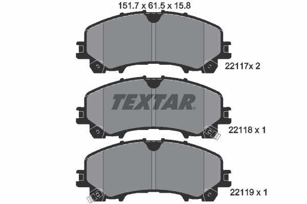 TEXTAR 215 197 2211701 - Fékbetét készlet, tárcsafék