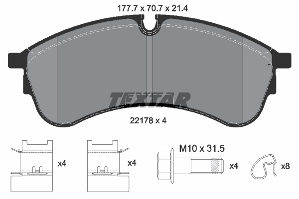 TEXTAR 2217801 Fékbetét készlet, tárcsafék