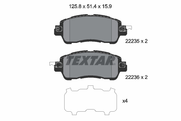 TEXTAR 2223501 Fékbetét készlet, tárcsafék