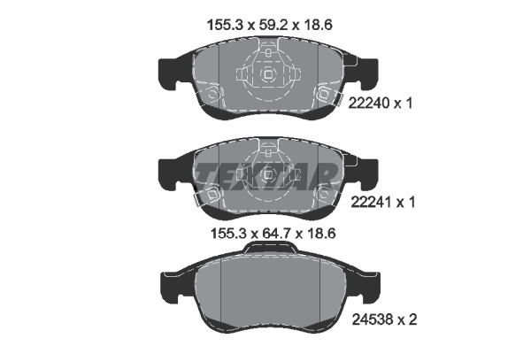 TEXTAR 2224001 Fékbetét készlet, tárcsafék