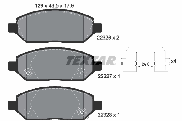 TEXTAR 2232601 Fékbetét készlet, tárcsafék